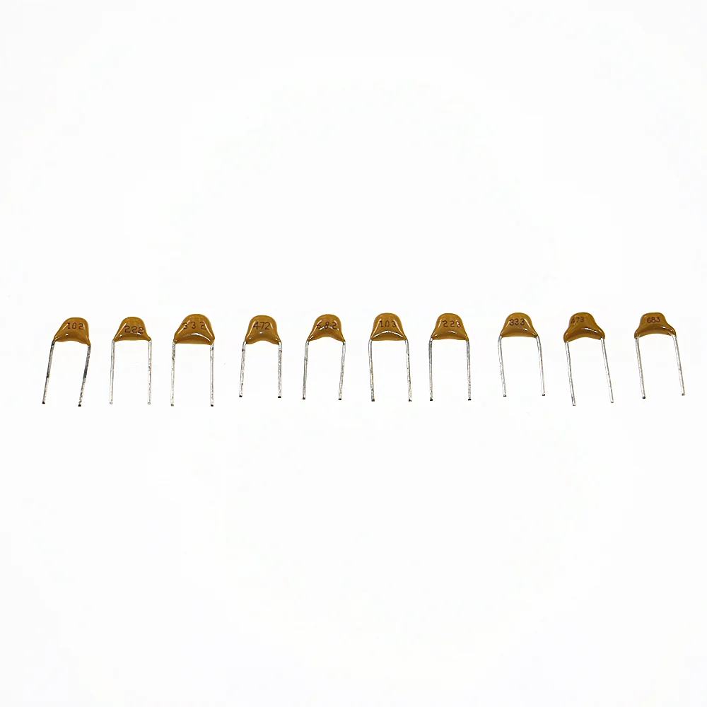 500 шт./кор. 10 значений x50pcs 1nF ~ 68nF (102 683) Многослойные/монолитный Керамика