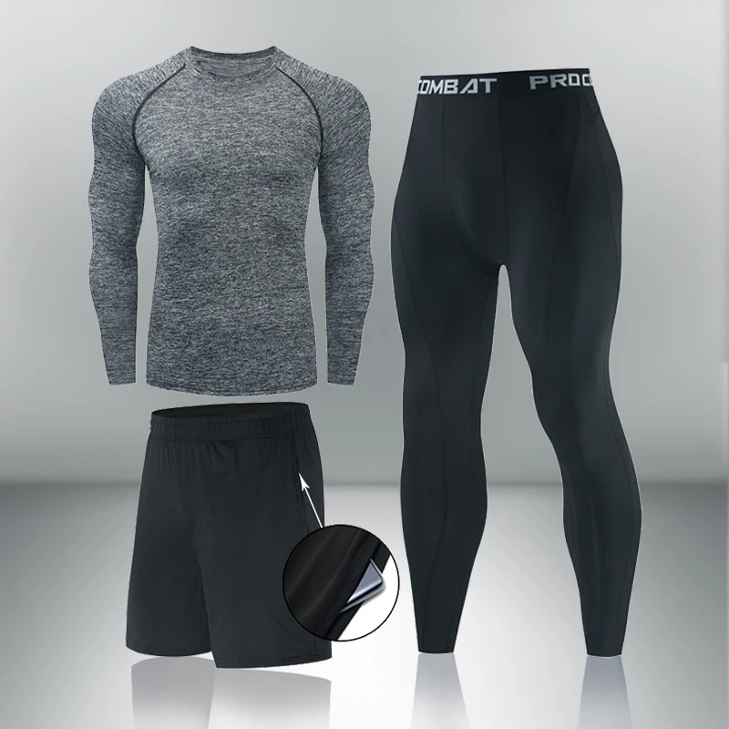 

Men's Sportswear Compression Suits Training Clothing Set Training Jogging Sports thermal underwear Running Workout Gym Tights