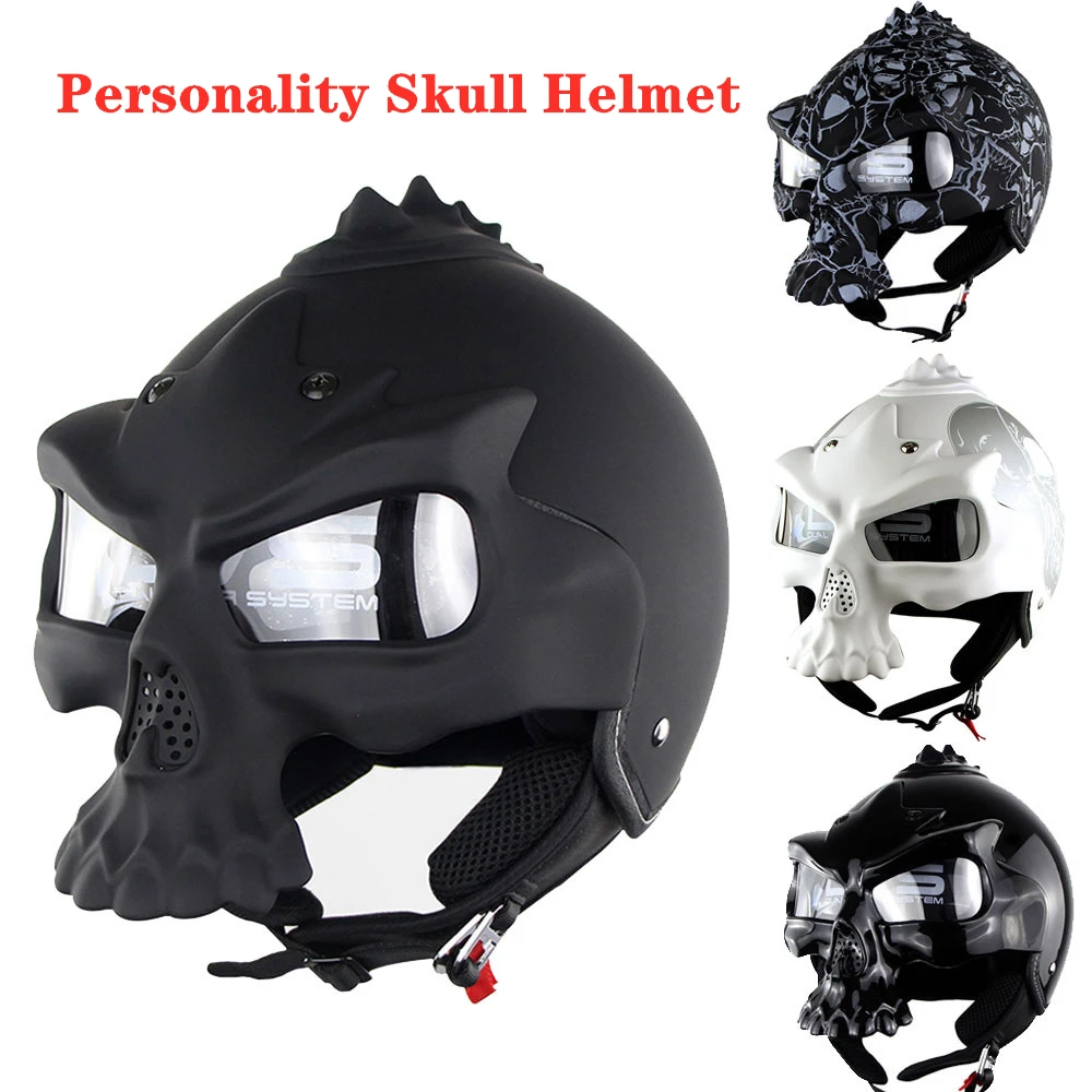 Маска скелета шлем черепа мотоциклетный летний полушлем из АБС-пластика защита