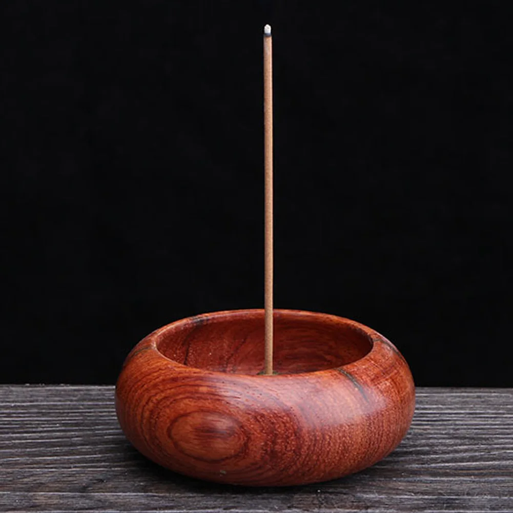 

Ebony round mini incense stick incense holder wood thread incense burner sandalwood incense burner household indoor vertical