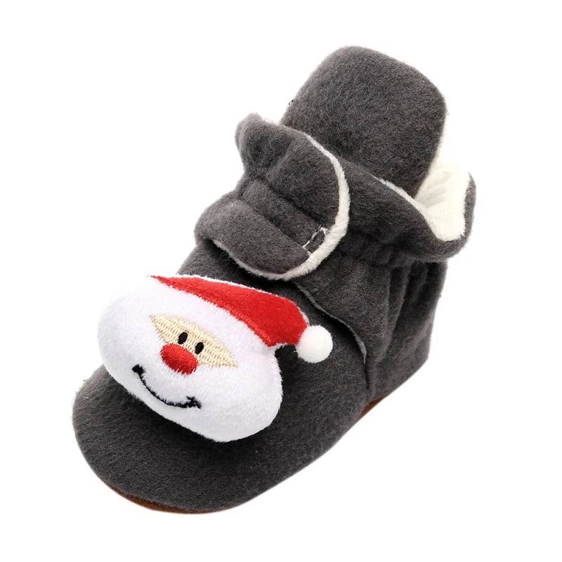 

Baby Cartoon Christmas Shoes Plus Velvet Warm Boots Infant Cotton Socks Shoes Soft Sole Toddler Shoe