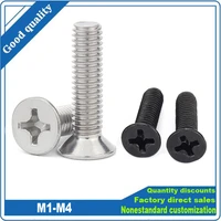 50p m1 2 m1 4 m1 6 m2 m2 5 m3 m3 5 m4 mini micro small black 304 stainless steel cross phillips flat countersunk head screw bolt