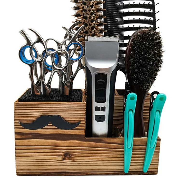 

Wood Hairdressing Tool Box Hair Salon Shear Holder Hair Cutting Scissors Rack Storage Container Barber Tools Holder