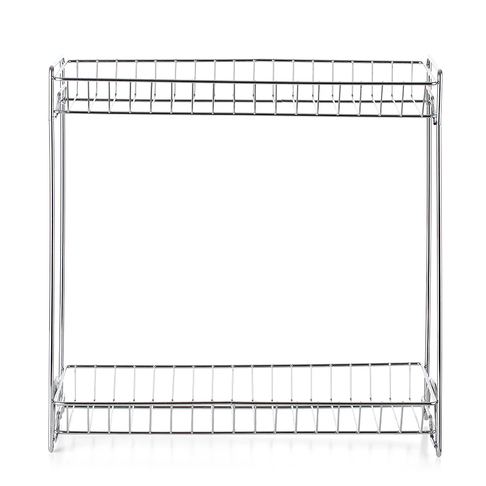 Hot New 2 Tier Spice Rack Standing Home Kitchen Bathroom Countertop Storage Organizer Bottle Shelf Holder Chrome | Дом и сад