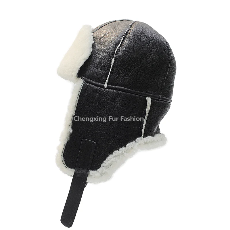 CX-C-265H Европейский шапки-ушанки дизайн унисекс Кепки натуральная Стрижки Овчины