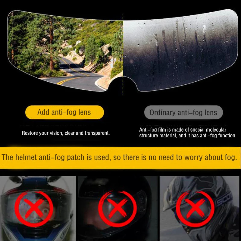 

1pc Motorcycle Helmet Anti-fog Lens High Quality Universal Motorcycle Rainproof Anti-fog Patch Visor Lens Helmet Film
