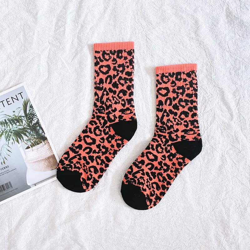 Style Brand Personality Leopard Street Flower Cartoon Happy Winter Warm Sock Funny Lady Kawaii Cotton Women Men Cute Short Socks