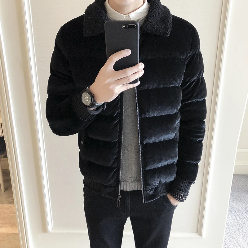winter new youth popular Korean version of men's casual pure color loose long sleeve trend cotton clothes