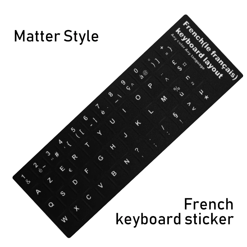French black Наклейки на клавиатуру НОУТБУК Испанский/английский/русский/французский/немецкий/арабский/корейский/японский/Иврит/тайские буквы раскладка клавиатуры крышка - Цвет: French black
