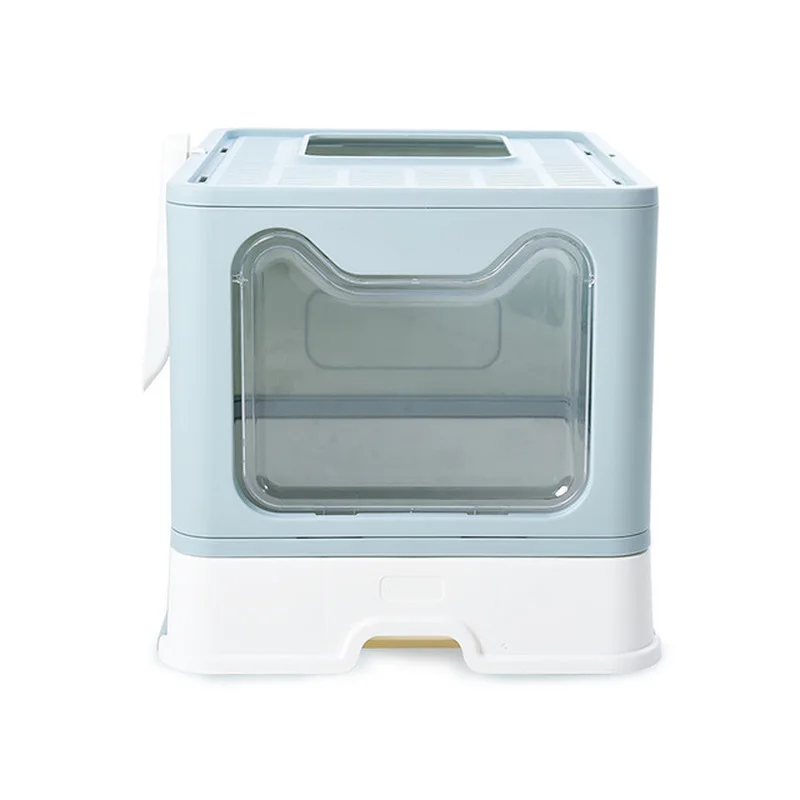 

Cat Litter Basin Bedpans Large Cat Toilet Fold In Top Splash Proof Toilet Cat Litter Tray Fully Enclosed Pet Product