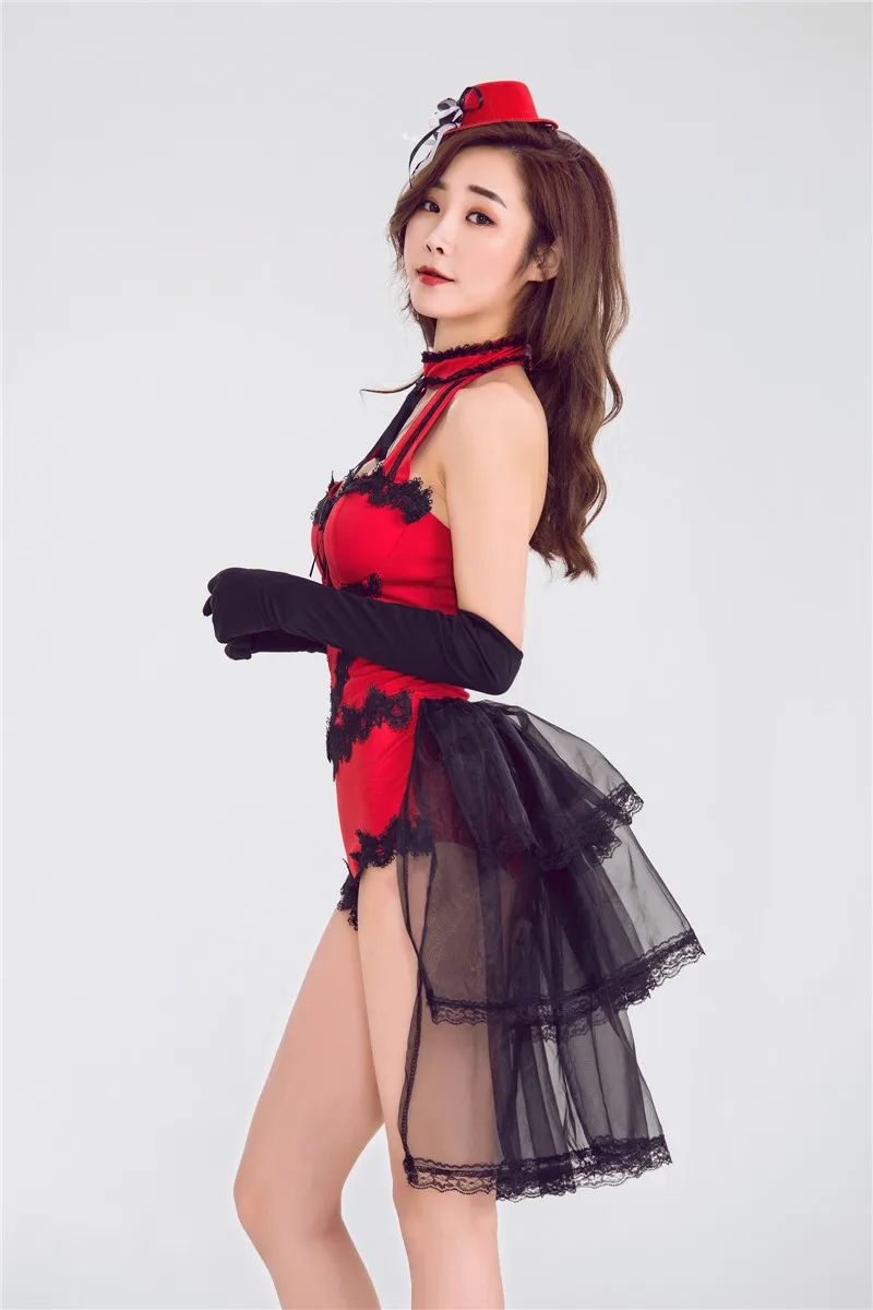 Красный костюм для танцев сексуальный бара ночного клуба диджея певицы одежда