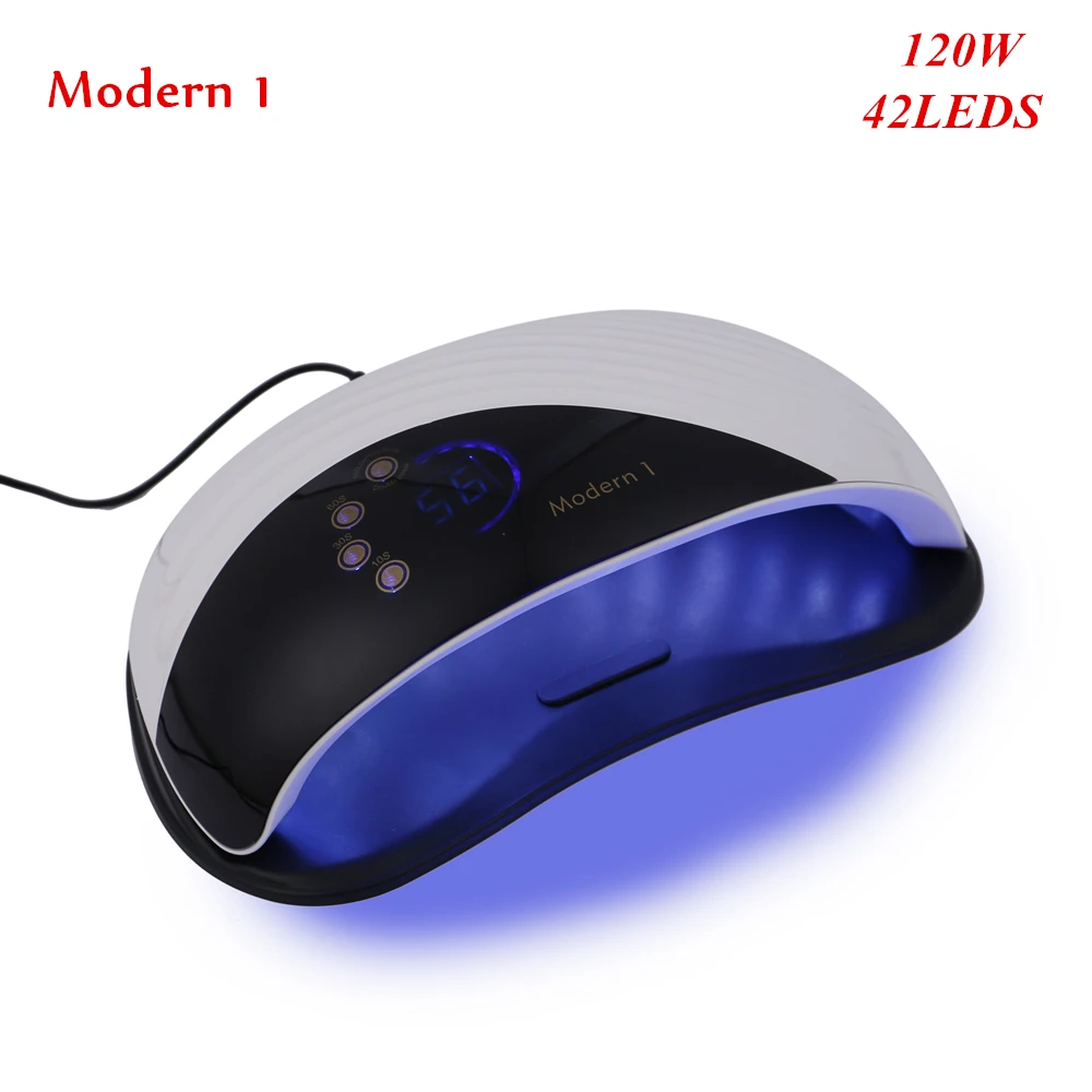 Modern 1 120 Вт Светодиодный УФ-светильник для сушки ногтей с двумя ручками 42 шт. Светодиодный УФ-лампа для отверждения гель-лака для ногтей с автоматическим зондированием маникюрный салонный инструмент - Цвет: Modern 1