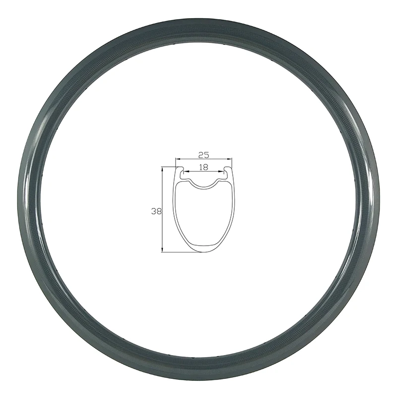 700c 38 мм бескамерная дорожная гоночного велосипеда карбоновых U форма с фокусным