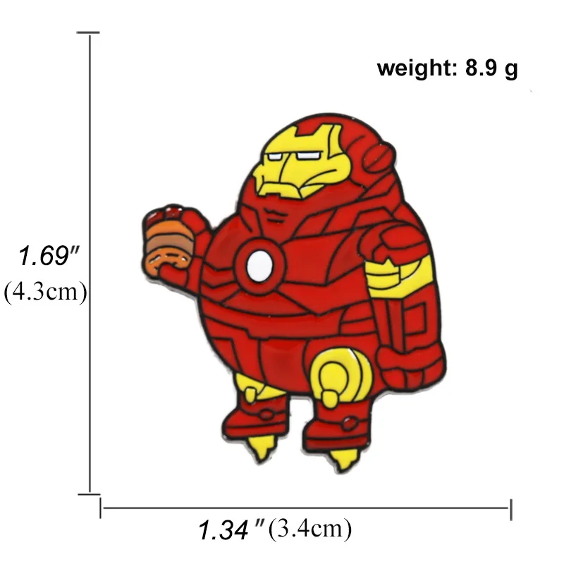 Креативная брошь с героями мультфильмов Марвел Классическая модная
