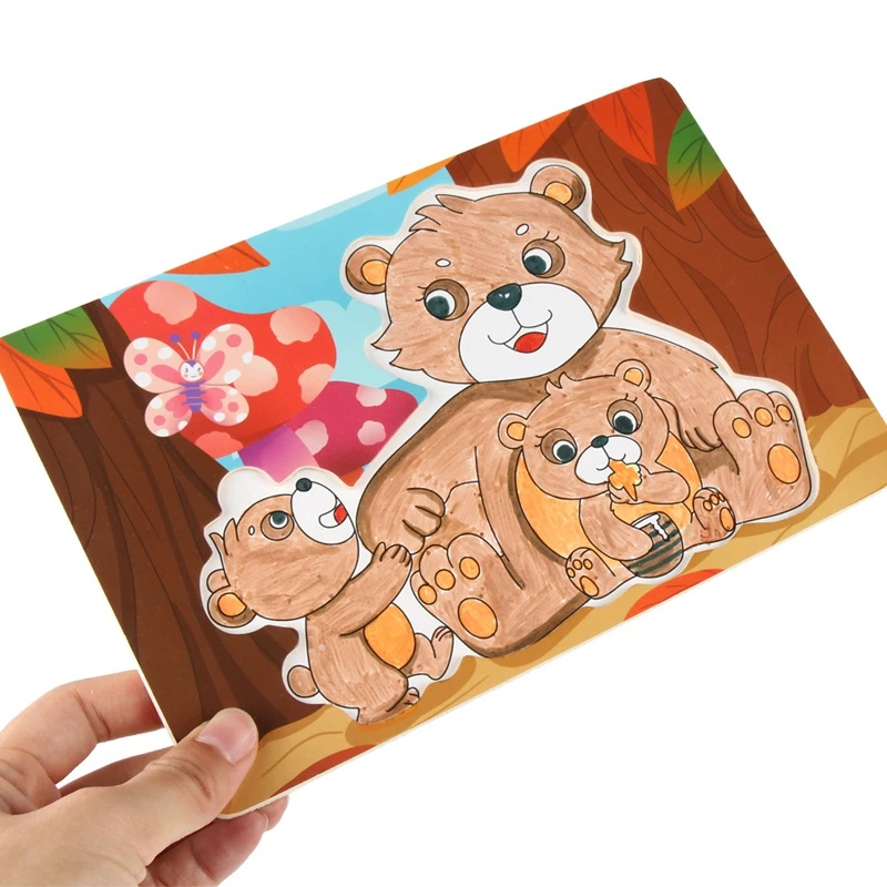 Панда развивающие игрушки рисование головоломка игра пазлы детские деревянные