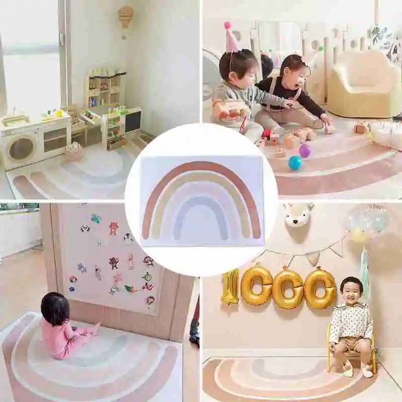 Игровой коврик детский Радужный для ползания ковер с радугой спальни