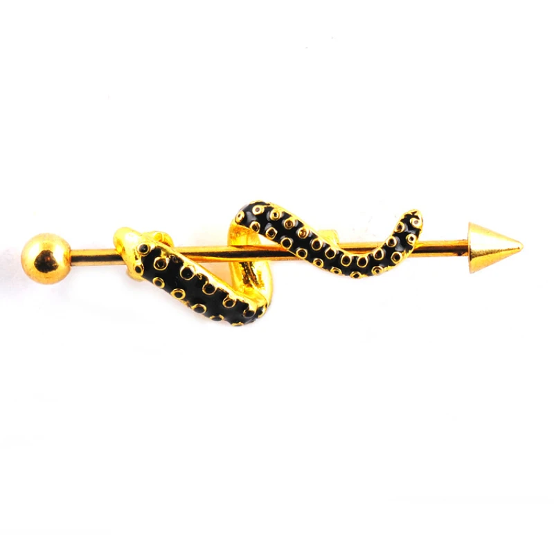 Серьги гвоздики со змеей в стиле панк ювелирные изделия для пирсинга В