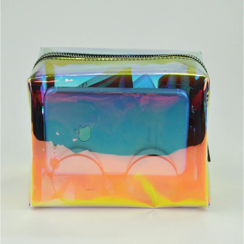 

Laser Deisgn Transparent Travel Bag Female Waterproof Jelly Bag PVC Cosmetic Bag For Female Makeup Bag Hot Sale
