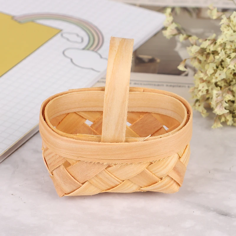 

New 1pcs Mini 1/12 Cute Dollhouse Hand-woven Vegetable Food Basket Dolls Miniature Decoration Dollhouse Accessories