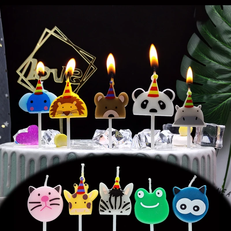 Свечи для торта с милыми животными бездымные свечи дня рождения инструменты