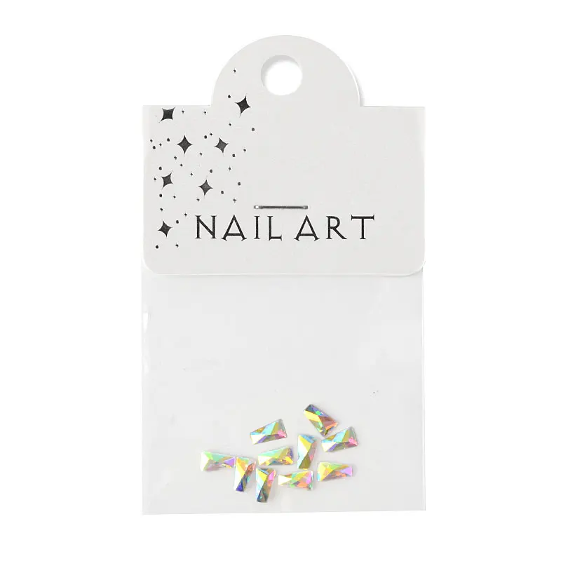 

10pcs Crystal AB Rhombus Nail Glitter Rhinestones Glass Flat Back 3D Diamond Paillette Nail Art Decorations Manicure Design