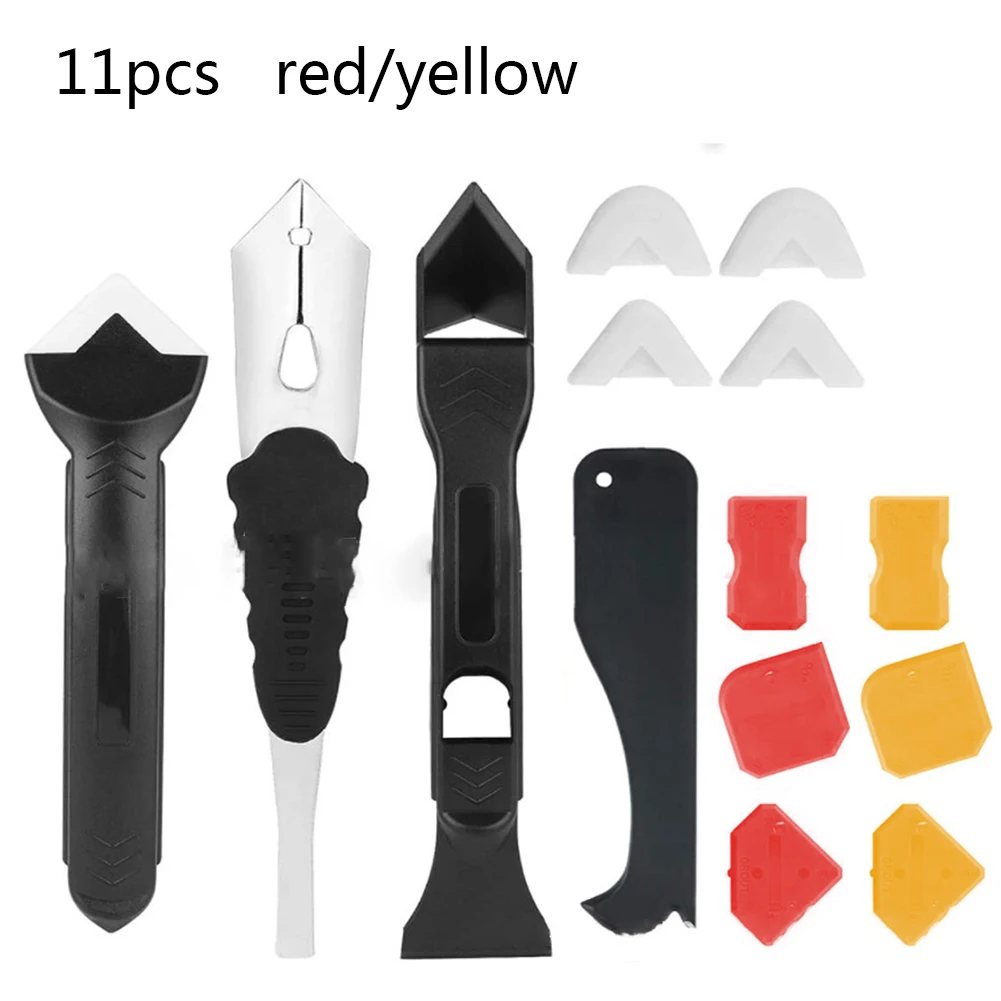 

11PCS Multi-angle Scraper Glass Glue Plastic Scraper Remover Floor Seam Cleaner