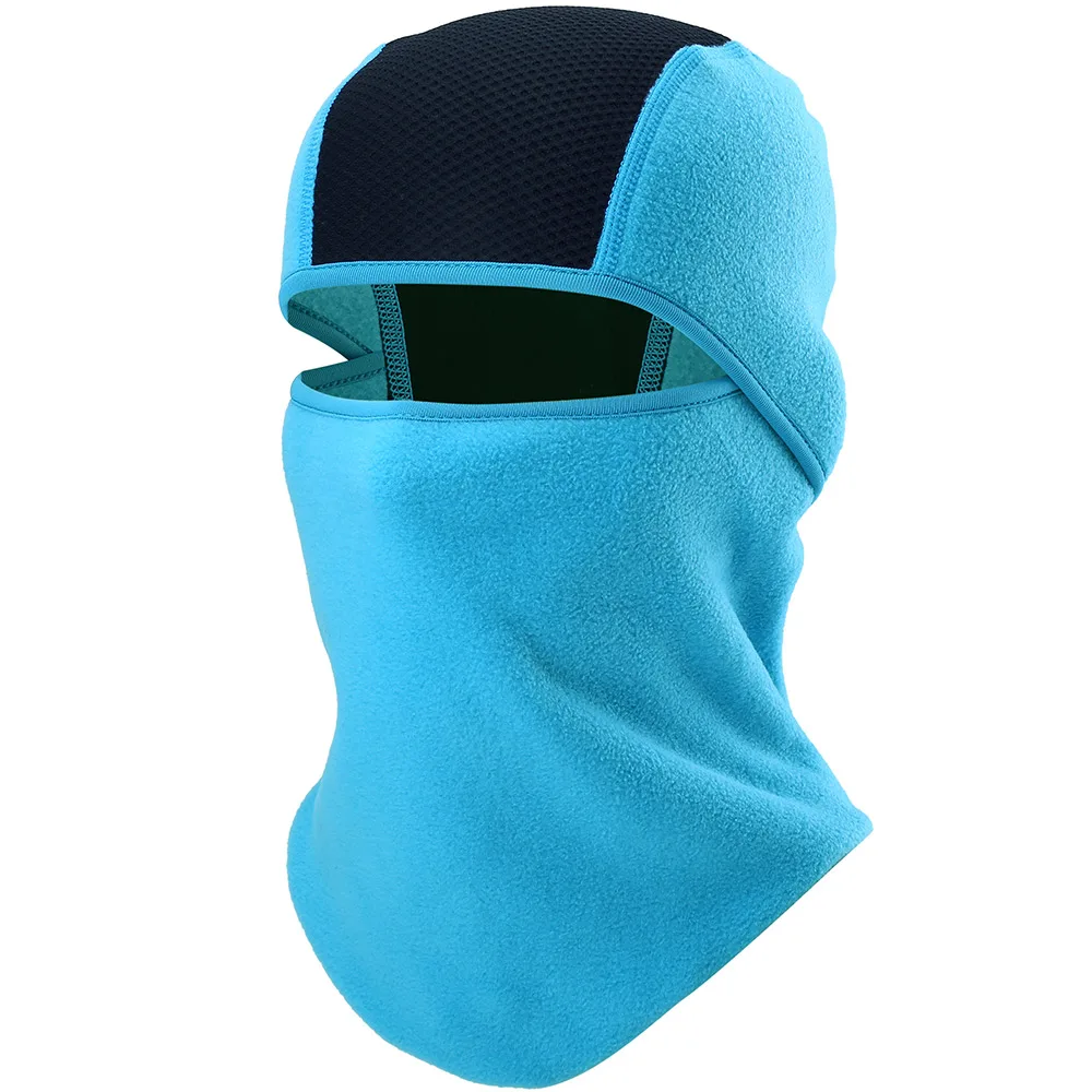 Sky Blue Зимняя Флисовая Балаклава, шапка, лицевой щит, мотоциклетная, велосипедная, военная, тактическая маска на голову, капюшон, подкладка, шапки для мужчин и женщин - Цвет: Sky Blue
