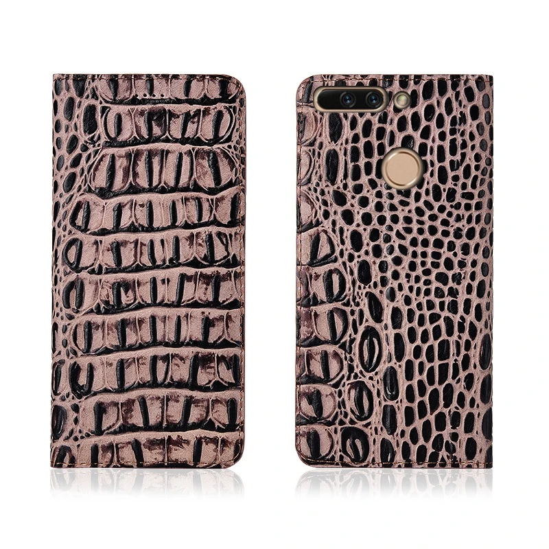 Чехол книжка из натуральной кожи с крокодиловым узором и отделением для карт Huawei