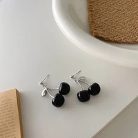 trend jewelry earrings black and red cherry for female vintage dangle drop earrings fashion jewelry gift