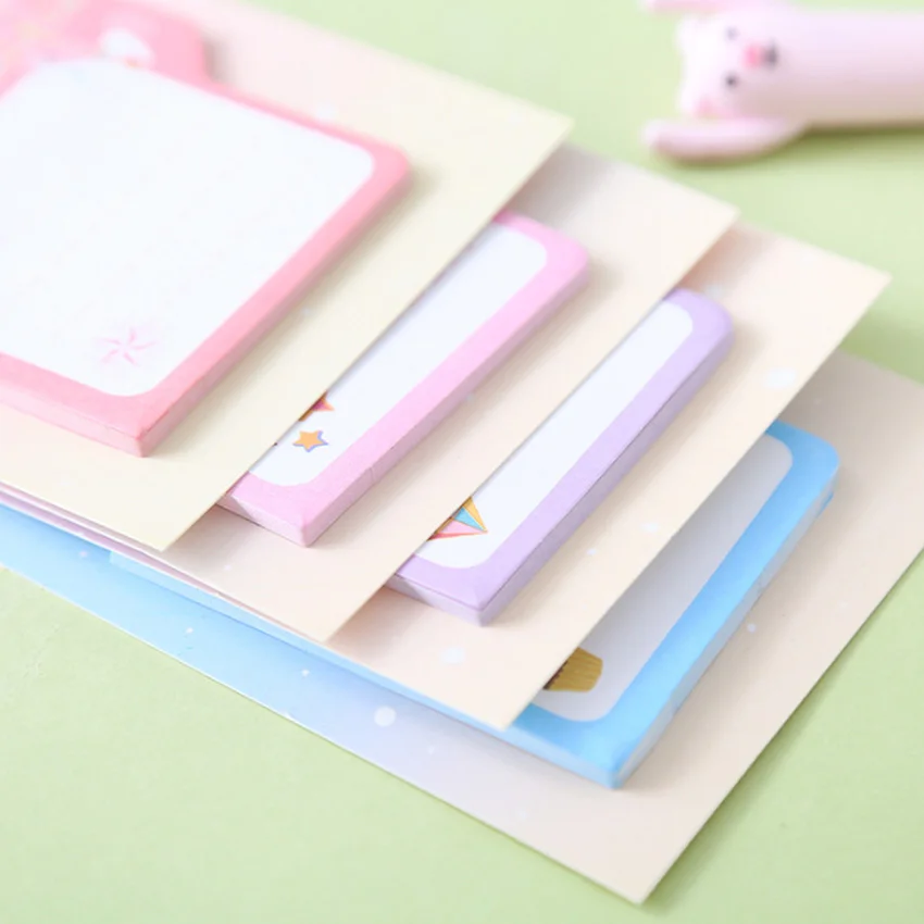 

1pack Lovely Cartoon Series Memo Pad Sticker Message Creative Self adhesive Nice Gift Stationery