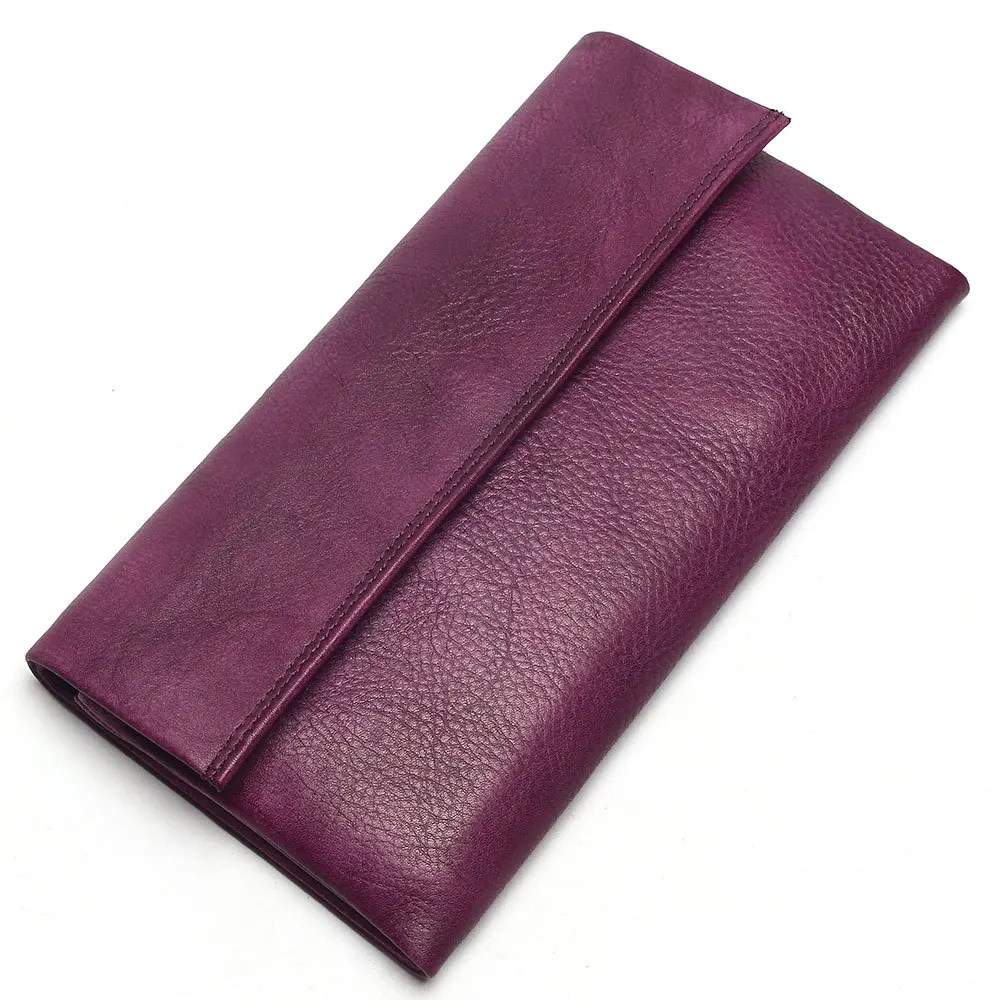 

Retro Lady Wallet Leather Long Wallet Layer Cowhide Leisure Handbag Handicraft Wallet Women Wallets Money Bag Girls Wallets