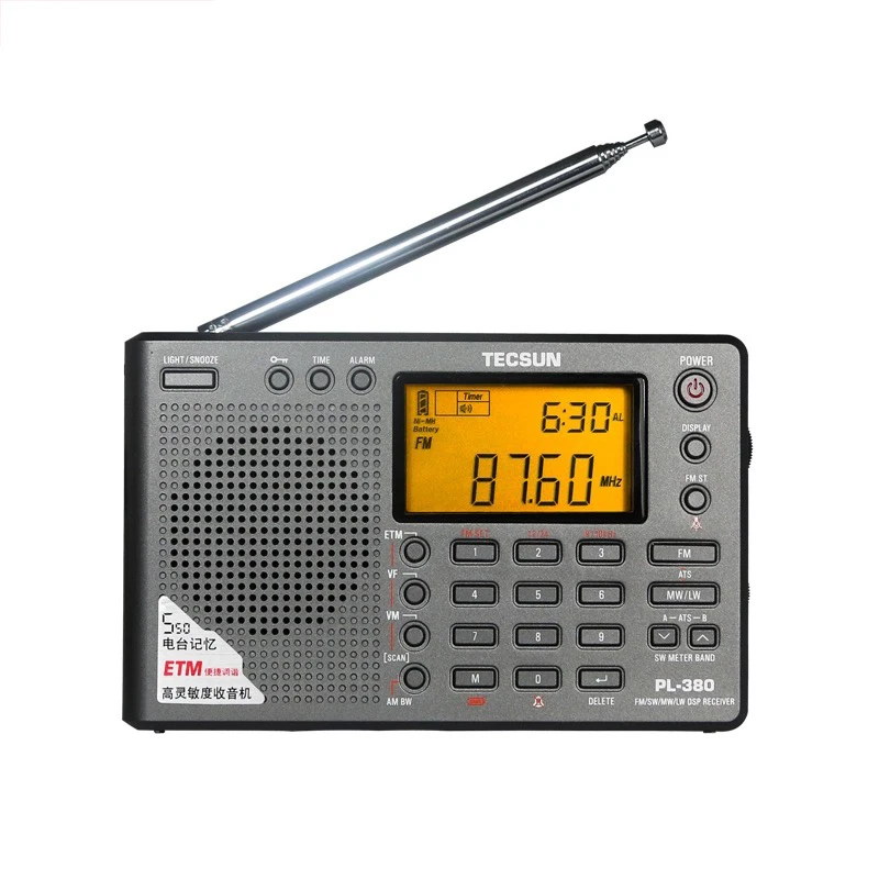 Tecsun PL-380 PL380 с широким диапазоном цифровой PLL Портативный Радио FM стерео/LW/SW/MW