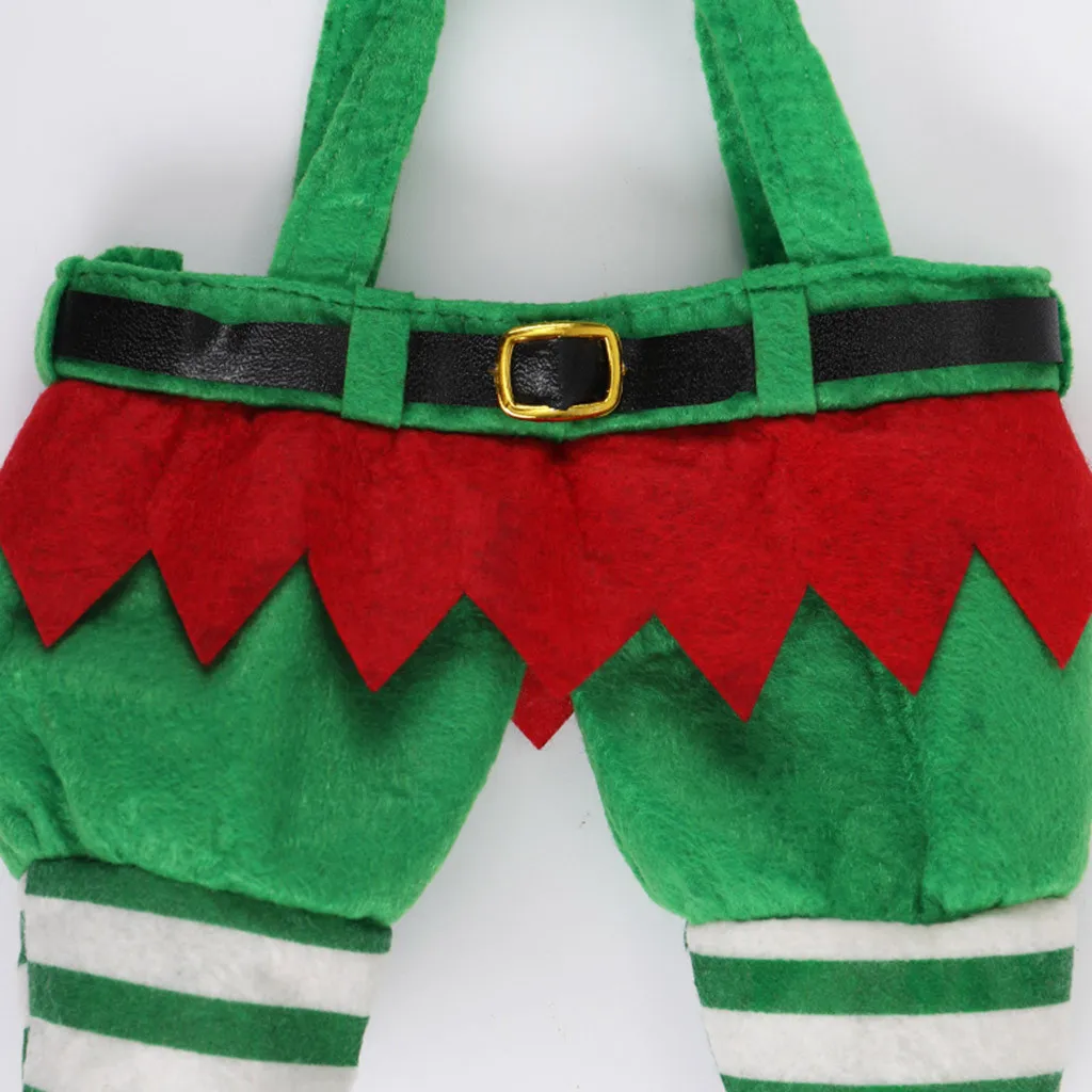 2Pcs New Reusable Christmas Candy Bags Santa Claus Dress Pants Xmas Design christmas presents Gifts Bag cadeau noel navidadF1010 | Дом и сад