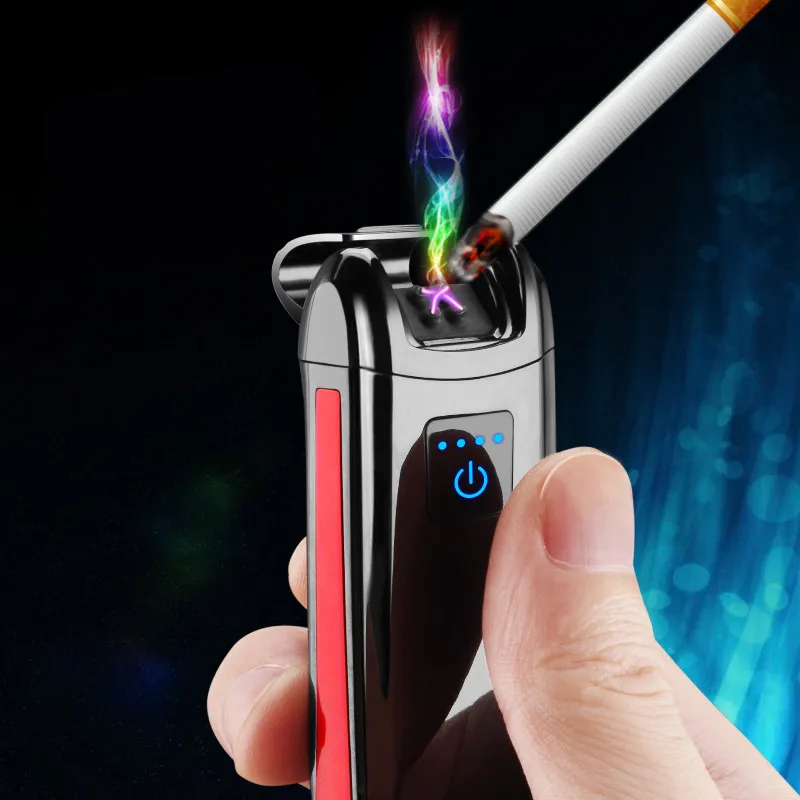 Зеркальная двойная дуговая Зажигалка USB импульсные зажигалки зажигалка с