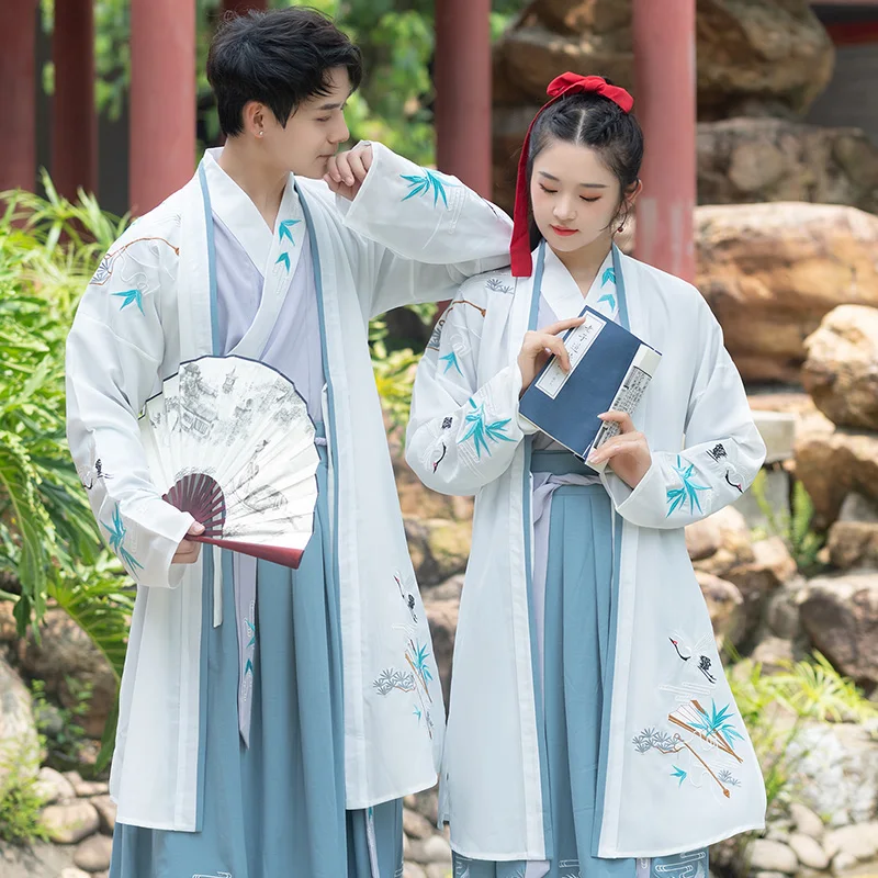 Женские и мужские осенние костюмы одежда для пары старинной Феи династии песни