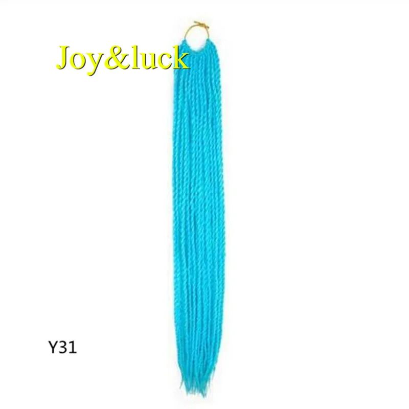 Y31 Joy& luck 24 дюйма Сенегальские закрученные крючком косички 30 прядей синтетические волосы для наращивания плетение волос - Цвет: Y31