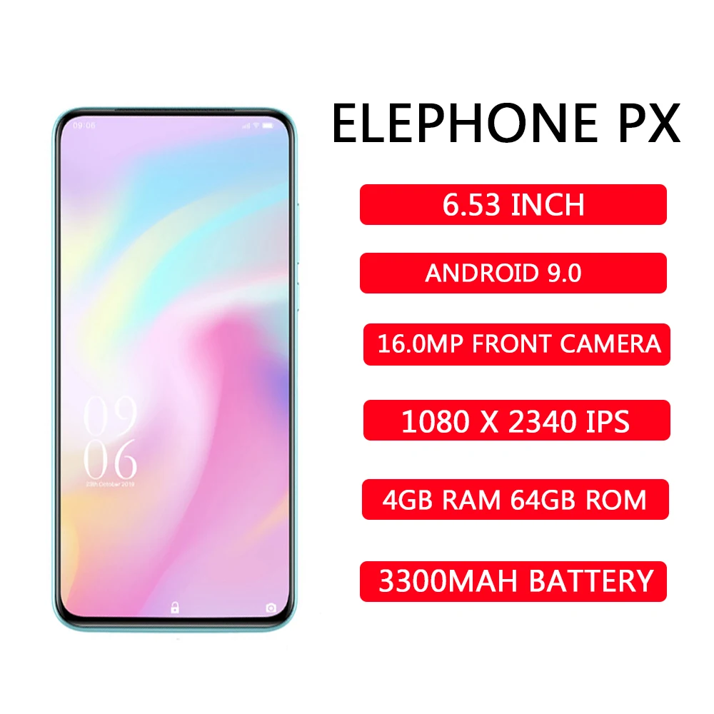 Elephone PX 4G смартфон 6 5 дюймов FHD полноэкранный Восьмиядерный 4 Гб ОЗУ 64 ПЗУ 16 МП