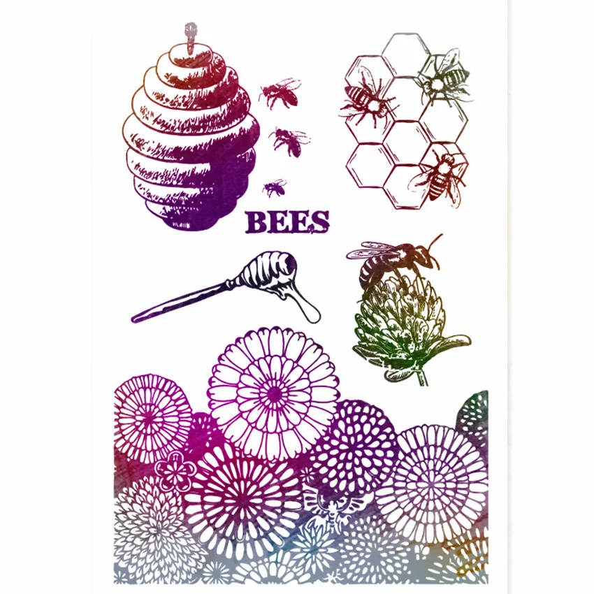 Горячая продажа цветок пчелы прозрачные штампы/Силиконовые печати Ролик Штамп