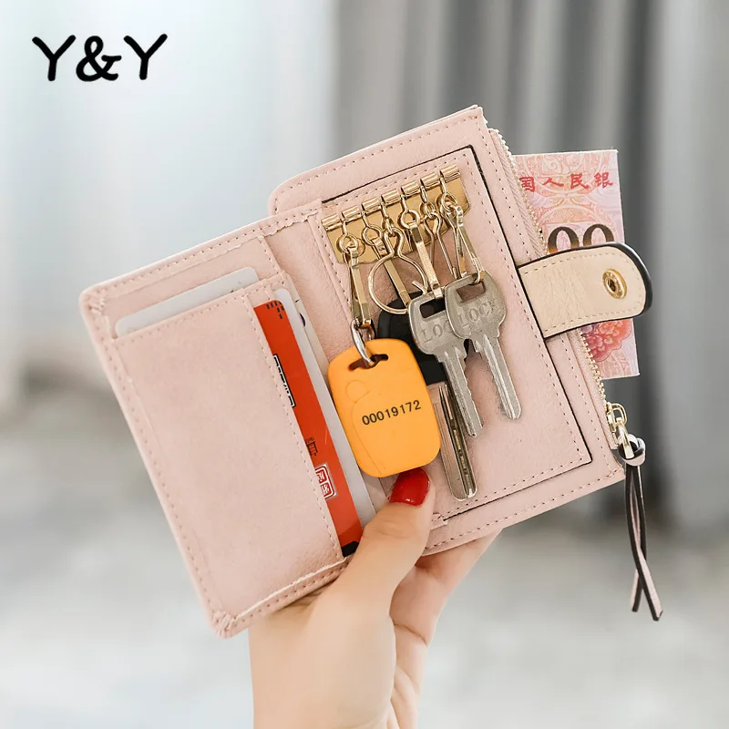 

Y & Y Кожа новый ключ чехол женский корейский Стиль для девочек милое студенческое многофункциональный Pu мини свежий изменить небольшой карт...