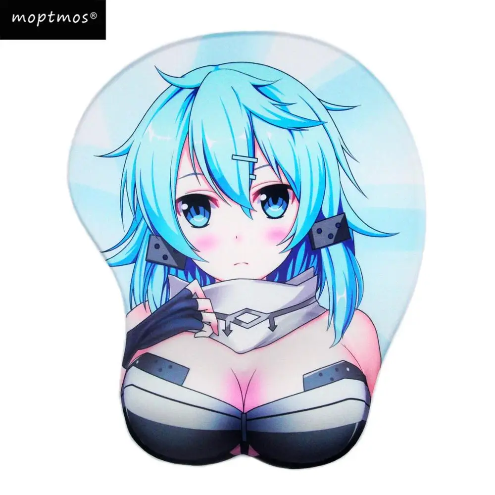 Мягкий силиконовый 3D-коврик для мыши с аниме мечом искусство онлайн сексуальная