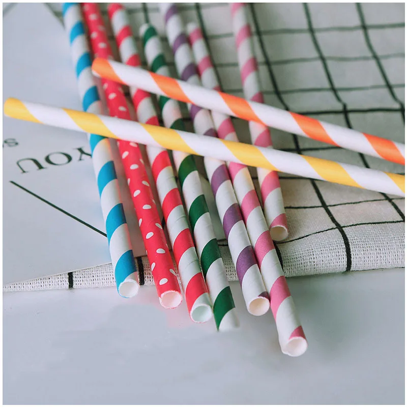 

Disposable Color Paper Straws for Holiday Parties Drinks Wedding Accessories Gift Gifts