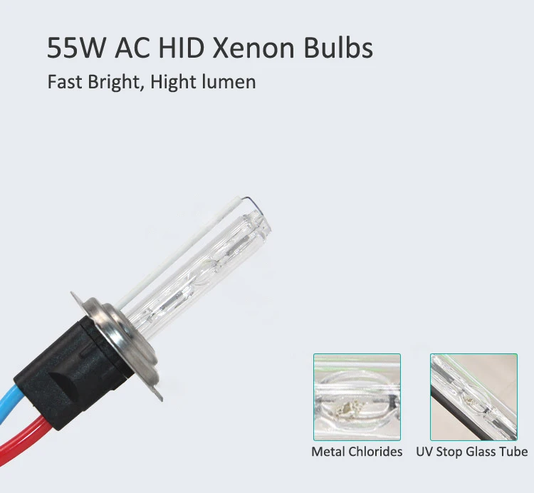 1 Пара Ламп HID ксенонового света H1 H3 H7 H11 9005 9006 9012 HIR2 12V 55W для автомобильных фар 4300К 5000К 6000К 8000К 12V24V переменного тока.