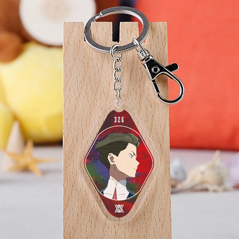 

Anime DARLING in the FRANXX 02 HIRO Keychain Cosplay Acrylic Figure Keyring Transparent Acrylic Key Ring