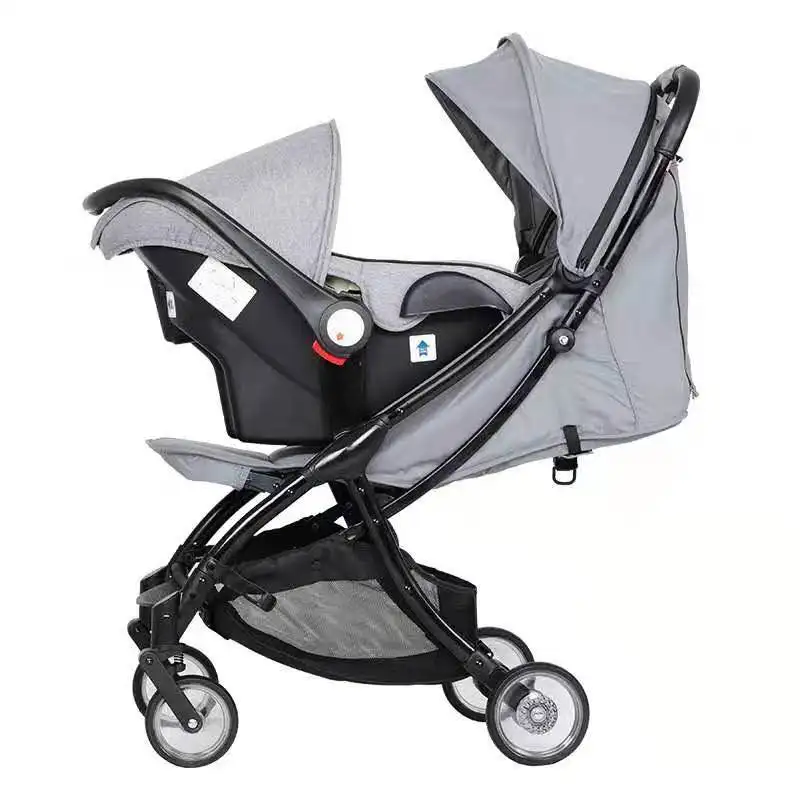 

2021 4 in 1 Baby Stroller Car Seat Stroller Baby Basket Carriage Sitting and lying Automatic folding Infant Pram