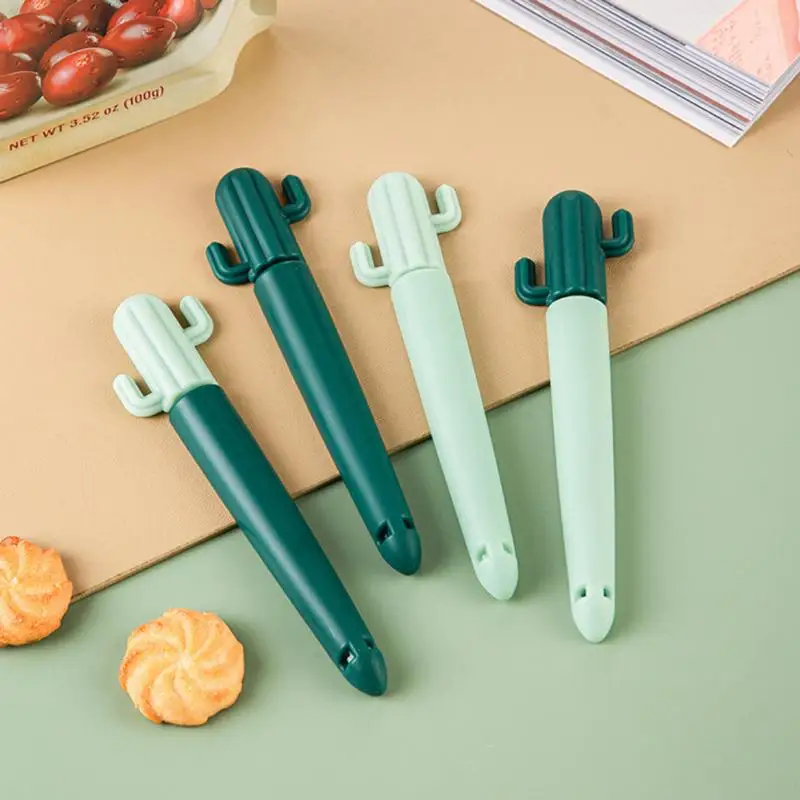 

5PCS Cactus PP Storage Bag Clip Seal Bags Sealing Rods Kitchen Storage Organizer For Oatmeal Chips Salt Snack Mini Vacuum Sealer