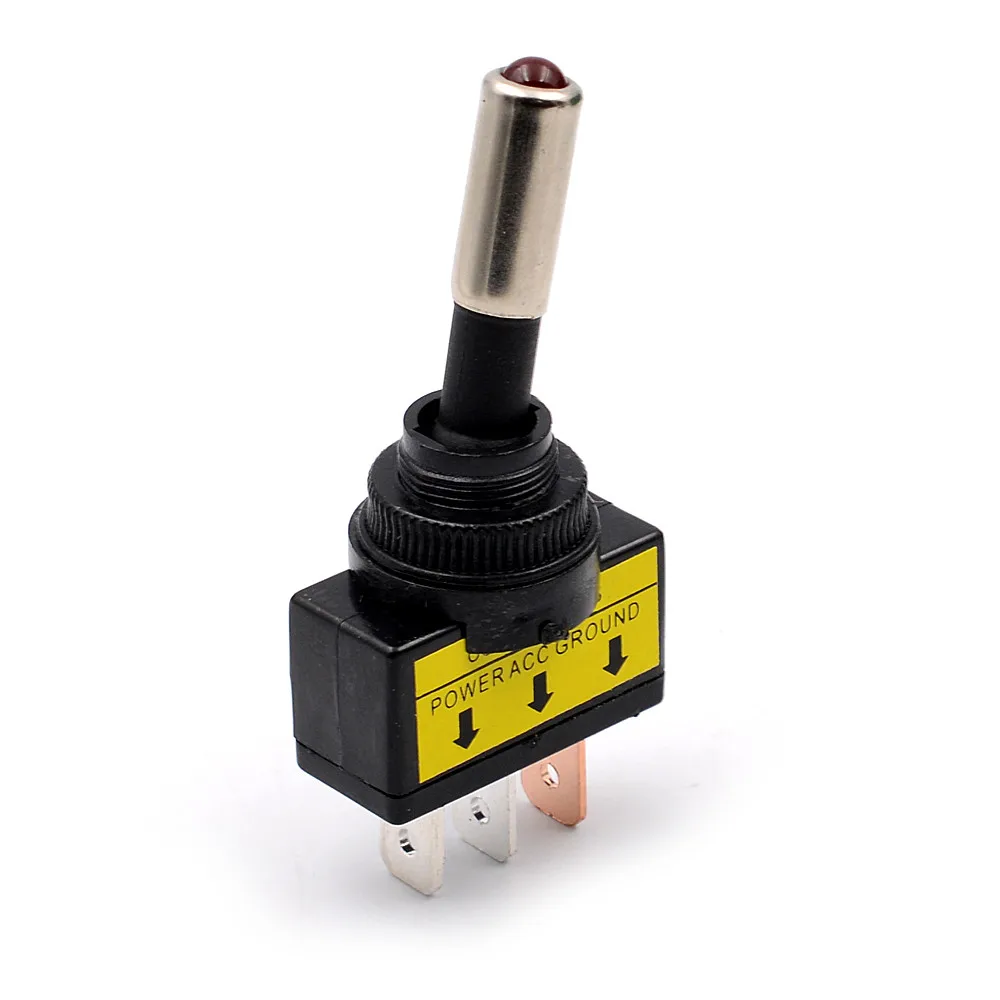 Автомобильный красный светодиодный переключатель 1 шт. 12 В 20 А 3pin SPST для вкл/выкл