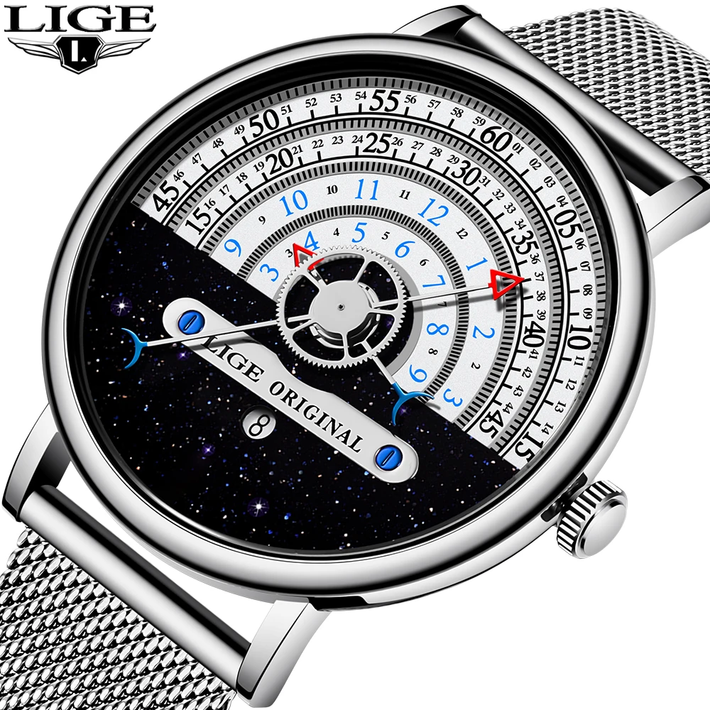 Лидер продаж! Мужские модные мужские часы Роскошные ультратонкие кварцевые