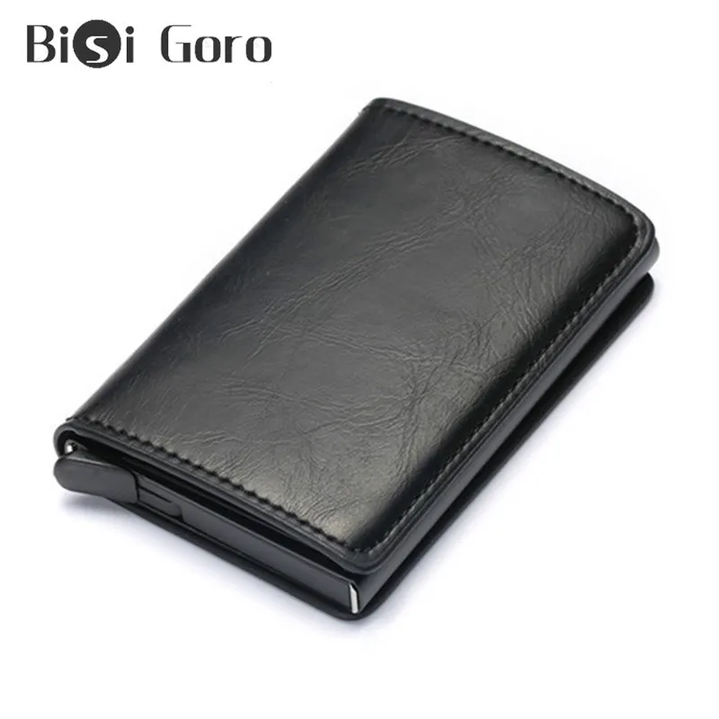 BISI GORO/Новый 2021 RFID Анти Вор Для мужчин кредитной держатель для карт