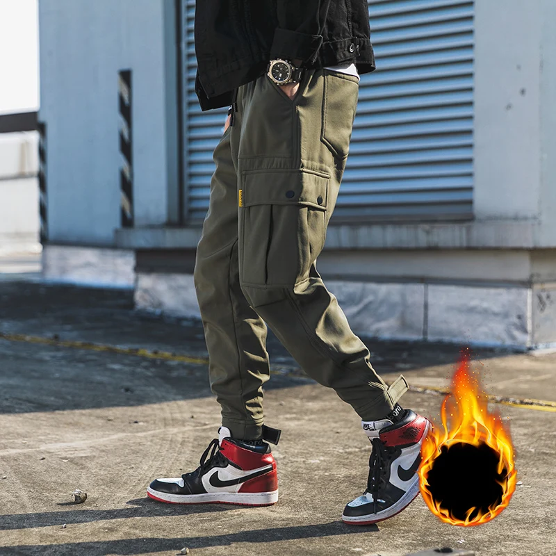 

E-BAIHUI Men hip hop Black Joggers Pants autumn Mens Big Pockets Ankel Cargo Pants Male Spring Streetwear Overalls Sweatpants