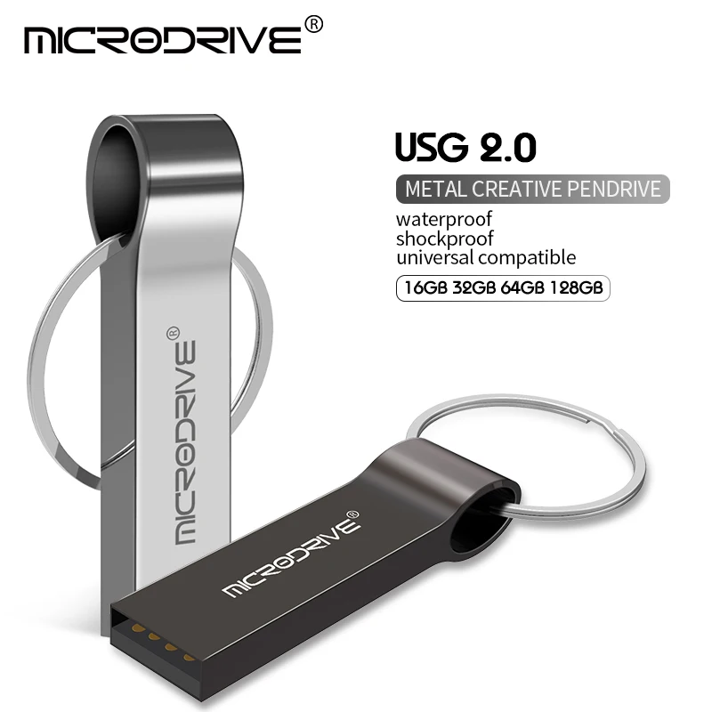 

Metal Key Ring 4GB/8G/16G/32G/64G/128G/256GB Usb 2.0 Memory Stick Pen Drive Pendrive Usb Flash Drive Waterproof Free Shipping